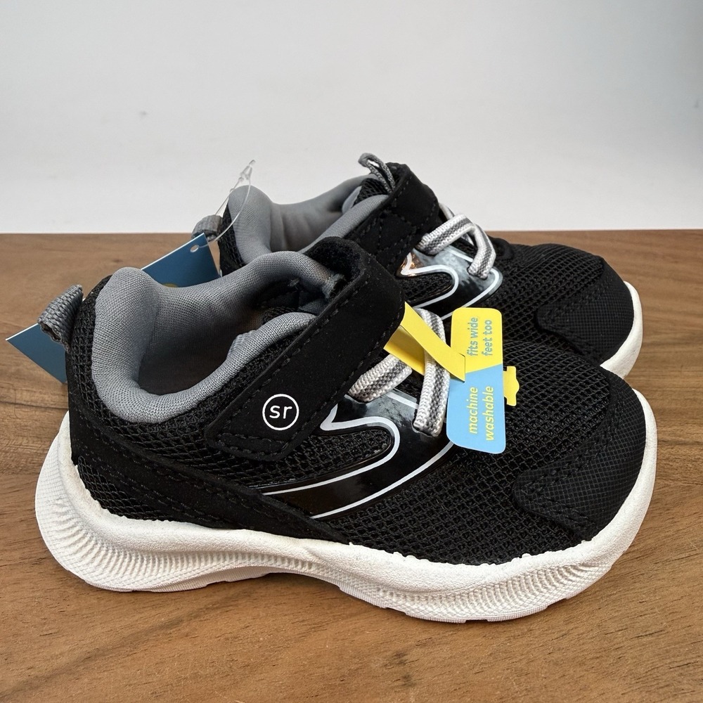 New Little Kids Munchkin By Stride Rite Lake Black Casual Sneakers Size 5 C NIB